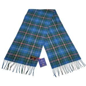 Patrick King NEW NWT Nova Scotia Tartan Lambswool Scarf Blue Green Red Plaid